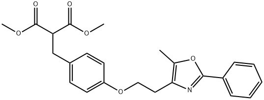 二甲基 2-(4-(2-(5-甲基-2-苯基噁唑-4-基)乙氧基)苯甲基)丙二酸酯, 170861-71-9, 结构式