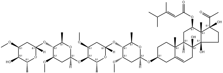 Otophylloside B 4'''-O-beta-D-cymaropyranoside 结构式