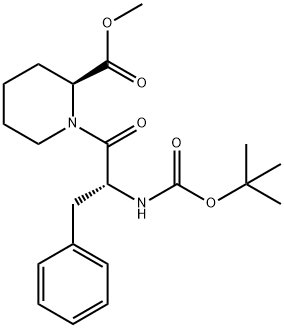 (S)-甲基 1-((R)-2-((叔-丁氧羰基)氨基)-3-苯基丙酰)哌啶-2-甲酸基酯,172422-78-5,结构式