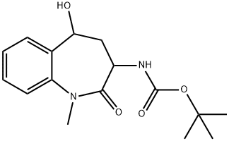 (5-羟基-1-甲基-2-氧代-2,3,4,5-四氢-1H-苯并[B]氮杂卓-3-基)氨基甲酸叔丁酯,175712-63-7,结构式