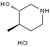 Trans-3-Hydroxy-4-Methylpiperidine Hydrochloride 化学構造式