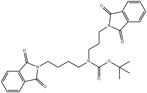 Carbamic acid, [4-(1,3-dihydro-1,3-dioxo-2H-isoindol-2-yl)butyl][3-(1,3-dihydro-1,3-dioxo-2H-isoindol-2-yl)propyl]-, 1,1-dimethylethyl ester (9CI) 化学構造式