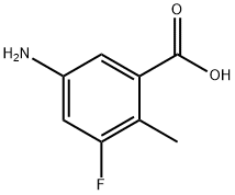 Benzoic acid, 5-amino-3-fluoro-2-methyl- 化学構造式