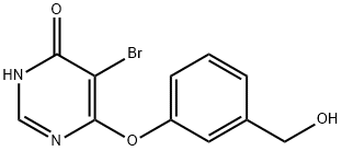 5-bromo-6-[3-(hydroxymethyl)phenoxy]-3,4-dihydropyrimidin-4-one Struktur