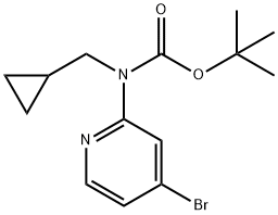 Carbamic acid, N-(4-bromo-2-pyridinyl)-N-(cyclopropylmethyl)-, 1,1-dimethylethyl ester Struktur