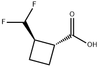 rac-(1R,2R)-2-(difluoromethyl)cyclobutane-1-carboxylic acid, trans Struktur