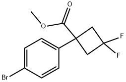 Cyclobutanecarboxylic acid, 1-(4-bromophenyl)-3,3-difluoro-, methyl ester Structure