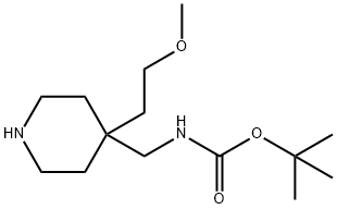 TERT-ブチル 〔[4-(2-メトキシエチル)ピペリジン-4-イル]メチル〕カルバメート 化学構造式
