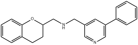 3-Pyridinemethanamine, N-[(3,4-dihydro-2H-1-benzopyran-2-yl)methyl]-5-phenyl- 化学構造式