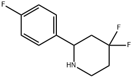 4,4-difluoro-2-(4-fluorophenyl)piperidine 化学構造式