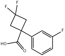 Cyclobutanecarboxylic acid, 3,3-difluoro-1-(3-fluorophenyl)- Structure