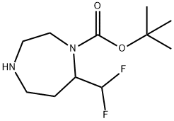 1H-1,4-Diazepine-1-carboxylic acid, 7-(difluoromethyl)hexahydro-, 1,1-dimethylethyl ester Structure