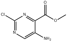 4-Pyrimidinecarboxylic acid, 5-amino-2-chloro-, methyl ester, 1780950-16-4, 结构式