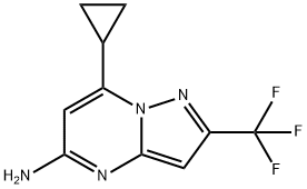 7-cyclopropyl-2-(trifluoromethyl)pyrazolo[1,5-a]pyrimidin-5-amine 结构式