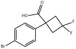 Cyclobutanecarboxylic acid, 1-(4-bromophenyl)-3,3-difluoro- Structure