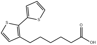 [2,2'-Bithiophene]-3-hexanoic acid 化学構造式