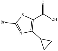 2-溴-4-环丙基噻唑-5-羧酸,1781843-53-5,结构式