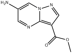 Pyrazolo[1,5-a]pyrimidine-3-carboxylic acid, 6-amino-, methyl ester 化学構造式