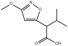 2-(3-methoxyisoxazol-5-yl)-3-methylbutanoic acid 化学構造式