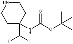 Carbamic acid, N-[4-(difluoromethyl)-4-piperidinyl]-, 1,1-dimethylethyl ester Struktur