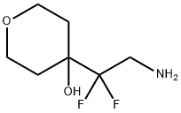 2H-Pyran-4-ol, 4-(2-amino-1,1-difluoroethyl)tetrahydro- Struktur