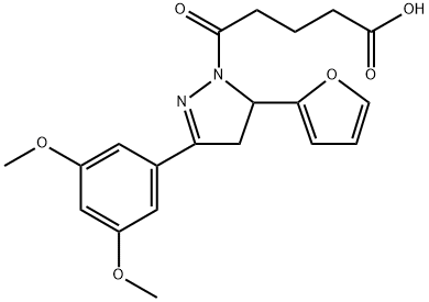 5-[3-(3,5-dimethoxyphenyl)-5-(furan-2-yl)-4,5-dihy dro-1H-pyrazol-1-yl]-5-oxopentanoic acid,1785762-86-8,结构式