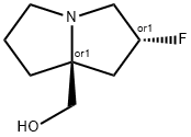 1H-Pyrrolizine-7a(5H)-methanol, 2-fluorotetrahydro-, (2R,7aS)-rel- 化学構造式