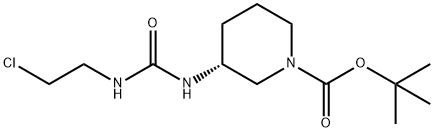 1-Piperidinecarboxylic acid, 3-[[[(2-chloroethyl)amino]carbonyl]amino]-, 1,1-dimethylethyl ester, (3R)- 结构式