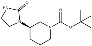 1-Piperidinecarboxylic acid, 3-(2-oxo-1-imidazolidinyl)-, 1,1-dimethylethyl ester, (3R)- Structure