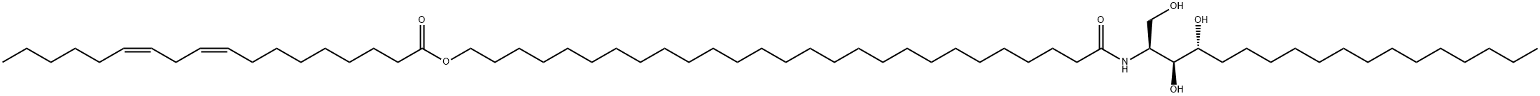 9,12-Octadecadienoic acid, 27-[[2,3-dihydroxy-1-(hydroxymethyl)heptadecyl]amino]-27-oxoheptacosyl ester, [1S-[1R*(9Z,12Z),2R*,3S*]]- (9CI) Structure