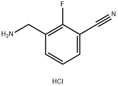 Benzonitrile, 3-(aminomethyl)-2-fluoro-, hydrochloride (1:1) Structure