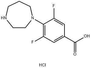 4-(1,4-diazepan-1-yl)-3,5-difluorobenzoic acid hydrochloride 化学構造式