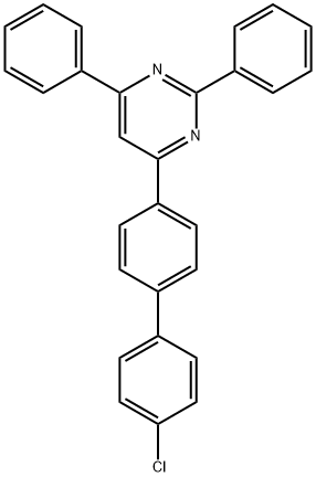 Pyrimidine, 4-(4'-chloro[1,1'-biphenyl]-4-yl)-2,6-diphenyl- 化学構造式