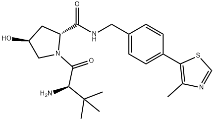 D-Prolinamide, 3-methyl-D-valyl-4-hydroxy-N-[[4-(4-methyl-5-thiazolyl)phenyl]methyl]-, (4S)- 结构式