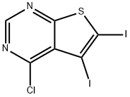 Thieno[2,3-d]pyrimidine, 4-chloro-5,6-diiodo- Structure