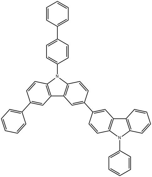 9-([1,1'-biphenyl]-4-yl)-6,9'-diphenyl-9H,9'H-3,3'-bicarbazole 化学構造式