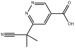 4-Pyridazinecarboxylic acid, 6-(1-cyano-1-methylethyl)- 化学構造式