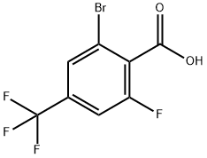 Benzoic acid, 2-bromo-6-fluoro-4-(trifluoromethyl)- 化学構造式