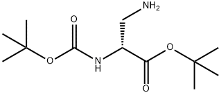 D-Alanine, 3-amino-N-[(1,1-dimethylethoxy)carbonyl]-, 1,1-dimethylethyl ester,1801138-81-7,结构式