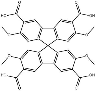 9,9'-Spirobi[9H-fluorene]-3,3',6,6'-tetracarboxylic acid, 2,2',7,7'-tetramethoxy- Struktur