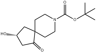 8-Azaspiro[4.5]decane-8-carboxylic acid, 3-hydroxy-1-oxo-, 1,1-dimethylethyl ester, (3R)- Struktur