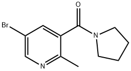 5-Bromo-2-methyl-3-[(pyrrolidin-1-yl)carbonyl]pyridine 结构式