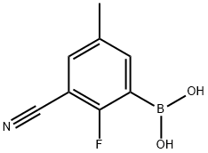 (3-氰基-2-氟-5-甲基苯基)硼酸 结构式