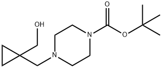 tert-butyl 4-((1-(hydroxymethyl)cyclopropyl)methyl)piperazine-1-carboxylate Structure