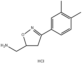3-(3,4-dimethylphenyl)-4,5-dihydro-1,2-oxazol-5-yl]methanamine hydrochloride 化学構造式