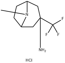 8-methyl-3-(trifluoromethyl)-8-azabicyclo[3.2.1]octan-3-amine dihydrochloride Structure