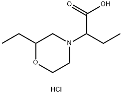 2-(2-ethylmorpholin-4-yl)butanoic acid hydrochloride Struktur