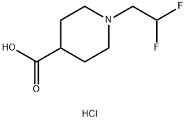 1-(2,2-Difluoroethyl)piperidine-4-carboxylic Acid Hydrochloride Struktur