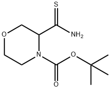 4-Morpholinecarboxylic acid, 3-(aminothioxomethyl)-, 1,1-dimethylethyl ester Structure