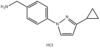 4-(3-Cyclopropyl-1H-pyrazol-1-yl)-benzenemethanamine,1803585-91-2,结构式